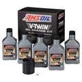 AMSOIL 20W-50 Synthetic V-Twin Oil Change Kit – 5 Quarts with Black Filter