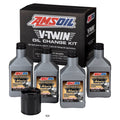 AMSOIL 20W-50 Synthetic V-Twin Oil Change Kit – 4 Quarts with Black Filter